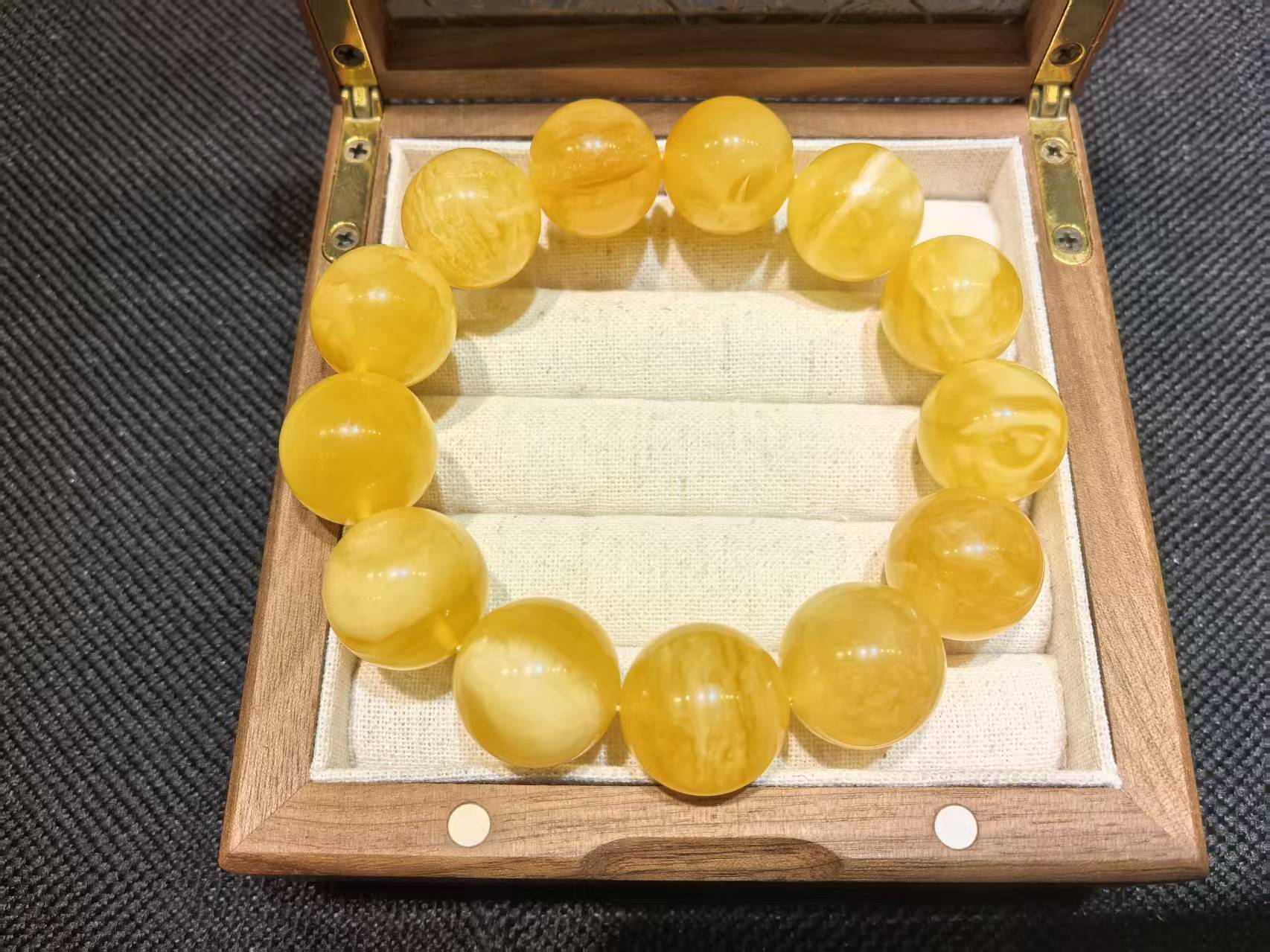 盈石纪蜜蜡手串天然俄料男女款单圈蜜蜡系列保真一物一证款式齐全